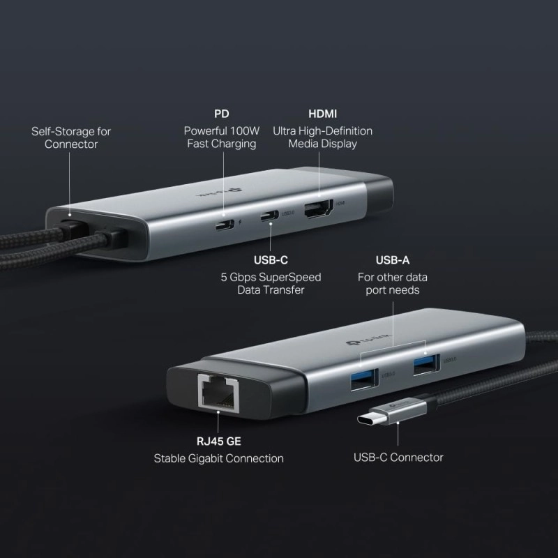 TP-Link Powered USB Hub with 7 Data Smart Charging USB 3.0 Ports, Compatible with Windows, Mac OS X and Linux Systems, 5V/1.5A Power Output (UH700)