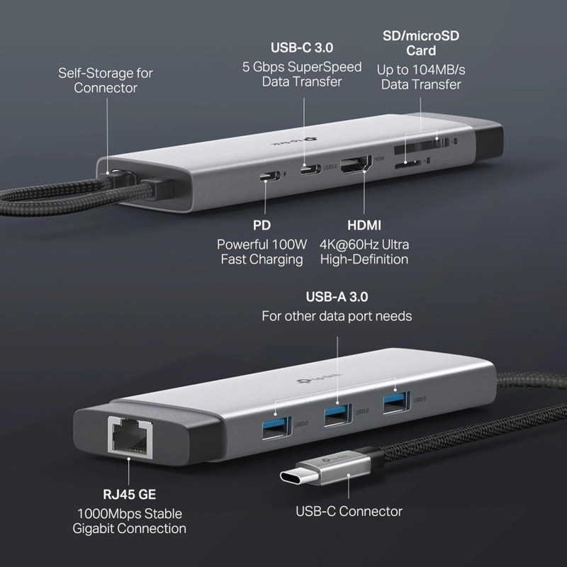 TP-Link Powered USB Hub with 7 Data Smart Charging USB 3.0 Ports, Compatible with Windows, Mac OS X and Linux Systems, 5V/1.5A Power Output (UH700)