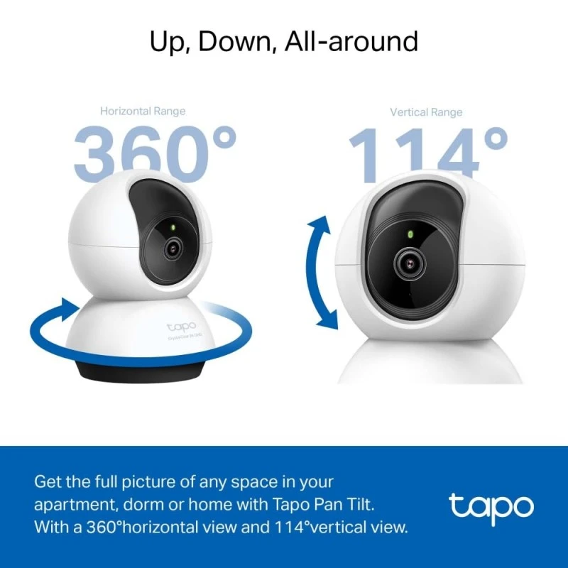 Tapo TP-Link C210P2 360° 3MP 2K 2304 Full HD 1296P Video Pan/Tilt Smart Wi-Fi Security Camera | Alexa Enabled | 2-Way Audio| Night Vision| Motion Detection | Indoor CCTV | Pack of 2,White Tapo TP-Link C210P2 360° 3MP 2K 2304 Full HD 1296P Video Pan/Tilt Smart Wi-Fi Security Camera | Alexa Enabled | 2-Way Audio| Night Vision| Motion Detection | Indoor CCTV | Pack of 2,White
