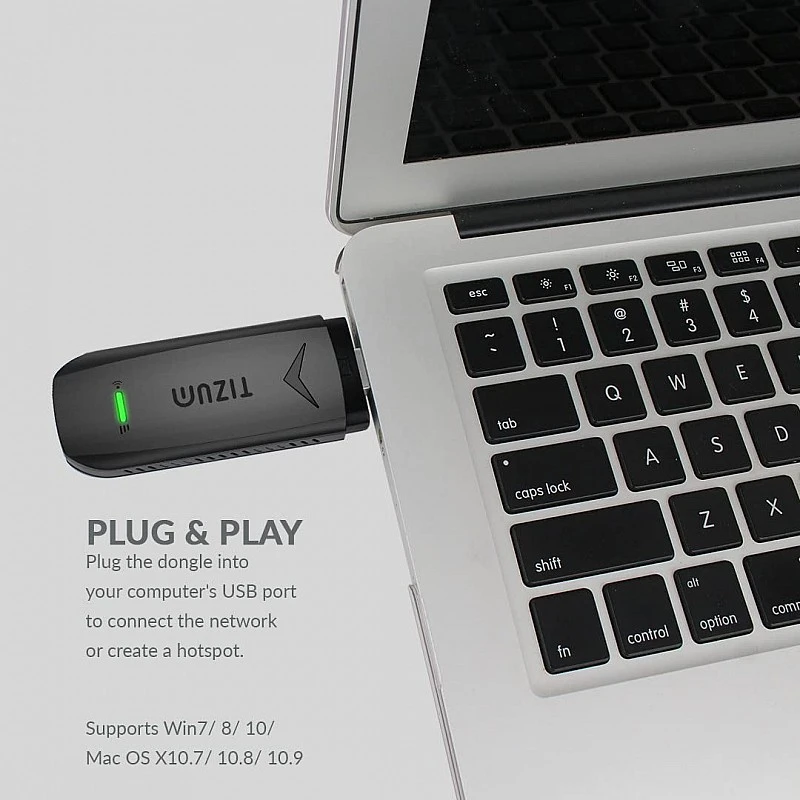 Tizum 4G Fast LTE Wireless USB Single Band Dongle Stick with All SIM Network Support Black Tizum 4G Fast LTE Wireless USB Single Band Dongle Stick with All SIM Network Support Black