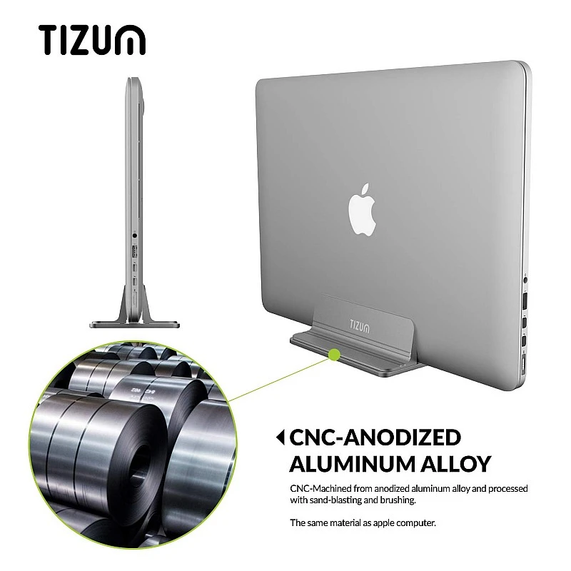 Tizum Vertical Laptop Stand for Desk with Adjustable Dock Width, Tizum Vertical Laptop Stand for Desk with Adjustable Dock Width,