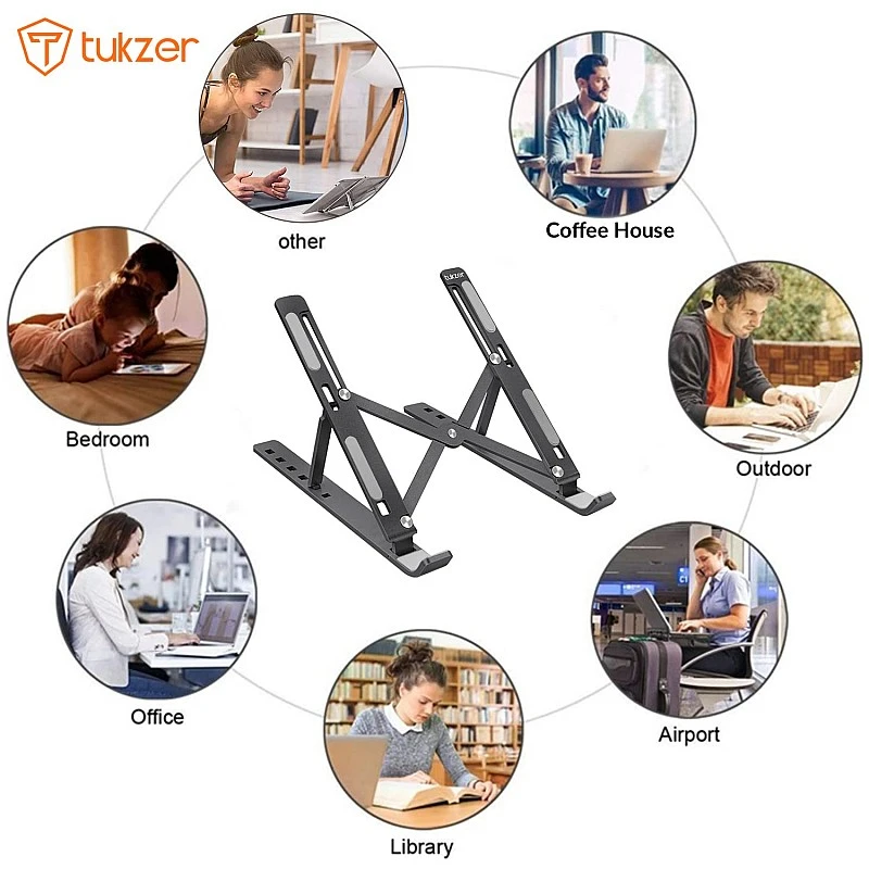 Tukzer Imported Laptop Stand Notebook Riser 6 Level Height Angle Adjustment 2X Stronger M-Shape Aluminum Laptop Tabel Stand Tukzer Imported Laptop Stand Notebook Riser 6 Level Height Angle Adjustment 2X Stronger M-Shape Aluminum Laptop Tabel Stand