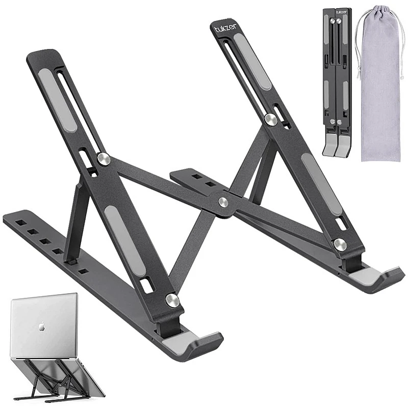 Tukzer Imported Laptop Stand Notebook Riser 6 Level Height Angle Adjustment 2X Stronger M-Shape Aluminum Laptop Tabel Stand Tukzer Imported Laptop Stand Notebook Riser 6 Level Height Angle Adjustment 2X Stronger M-Shape Aluminum Laptop Tabel Stand