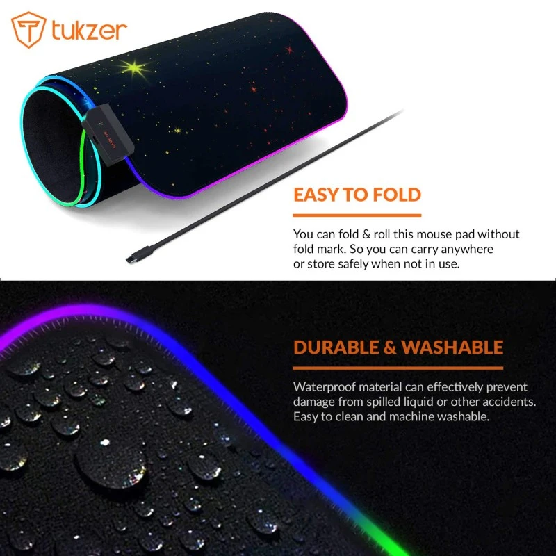 Tukzer RGB Gaming Mouse Pad Large Extended Soft Led Mouse Pad with 13 Lighting Modes for Computer Laptop Mousepads Mat TZ-GD11 Tukzer RGB Gaming Mouse Pad Large Extended Soft Led Mouse Pad with 13 Lighting Modes for Computer Laptop Mousepads Mat TZ-GD11