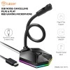 Tukzer USB Computer Microphone, RGB Mic, Omnidirectional Condenser Noise-Cancelling with On-Off Button, Plug & Play Desktop Laptop Mic (Black) 