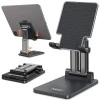 Tukzer Universal Tablet Tabletop Stand Mobile Holder| Dual Poles Heavy Base Aluminum, Foldable, Multi-Angle Height Adjustable Stand for iPad Tablets Smartphones E-Book Readers Up to 15.6 inc Jet Black Tukzer Universal Tablet Tabletop Stand Mobile Holder| Dual Poles Heavy Base Aluminum, Foldable, Multi-Angle Height Adjustable Stand for iPad Tablets Smartphones E-Book Readers Up to 15.6 inc Jet Black