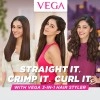 VEGA 3 in 1 Hair Styler, Straightener, Curler  And Crimper (VHSCC-01) Black