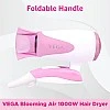 VEGA Blooming Air Foldable 1000 Watts Hair Dryer With Heat and Cool Setting And Detachable Nozzle pink VEGA Blooming Air Foldable 1000 Watts Hair Dryer With Heat and Cool Setting And Detachable Nozzle pink
