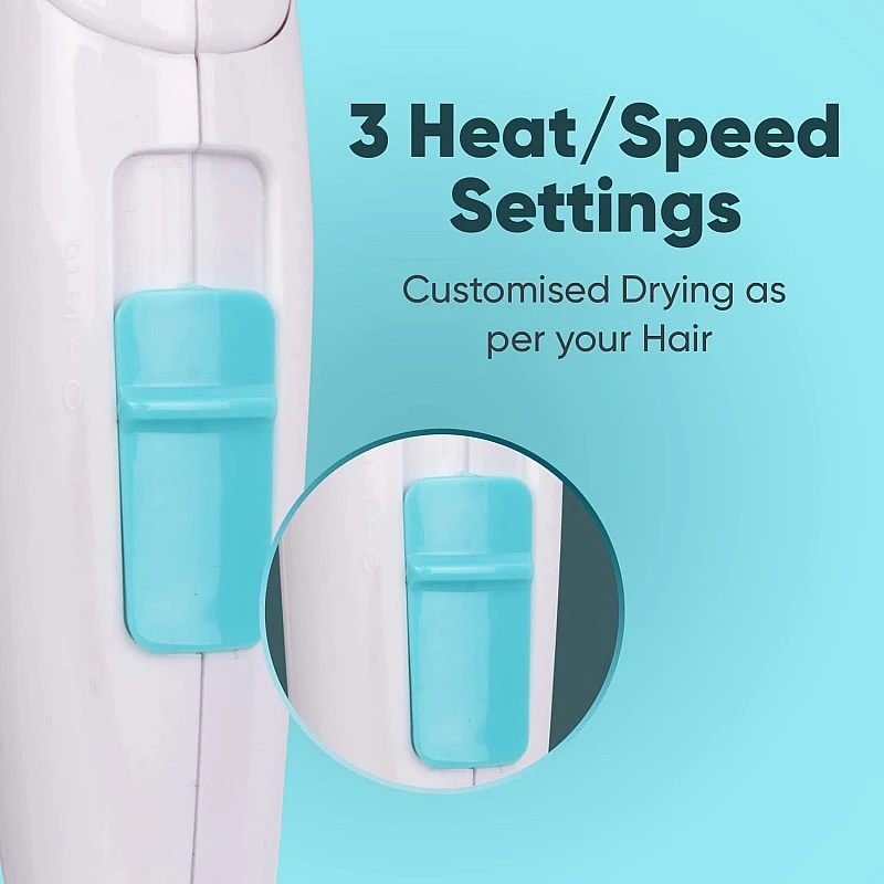VEGA Insta Look 1400 Watts Foldable Hair Dryer with Cool Shot Button & 3 Heat/Speed Settings (VHDH-23)White + Blue VEGA Insta Look 1400 Watts Foldable Hair Dryer with Cool Shot Button & 3 Heat/Speed Settings (VHDH-23)White + Blue