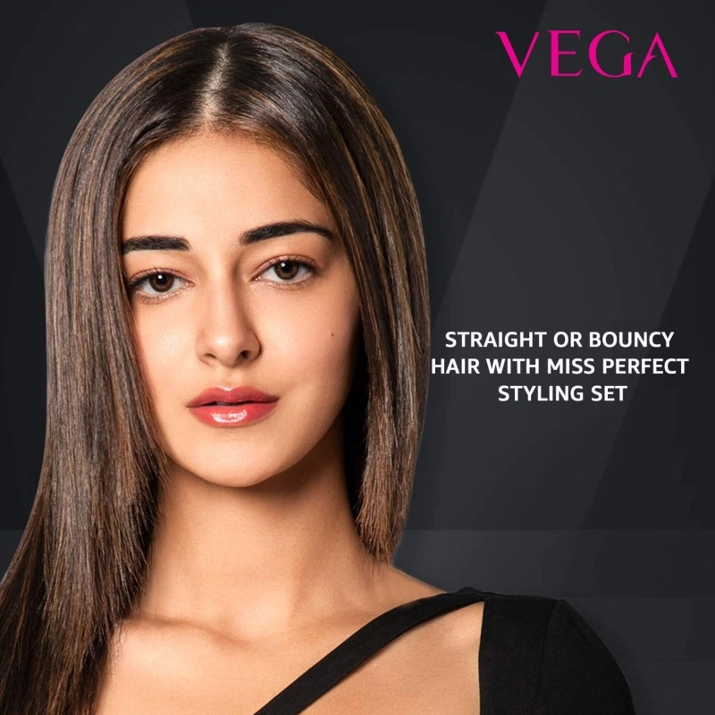 VEGA Miss Perfect Styling Set - Hair Dryer And Straightener Combo (VHSS-01), Black VEGA Miss Perfect Styling Set - Hair Dryer And Straightener Combo (VHSS-01), Black