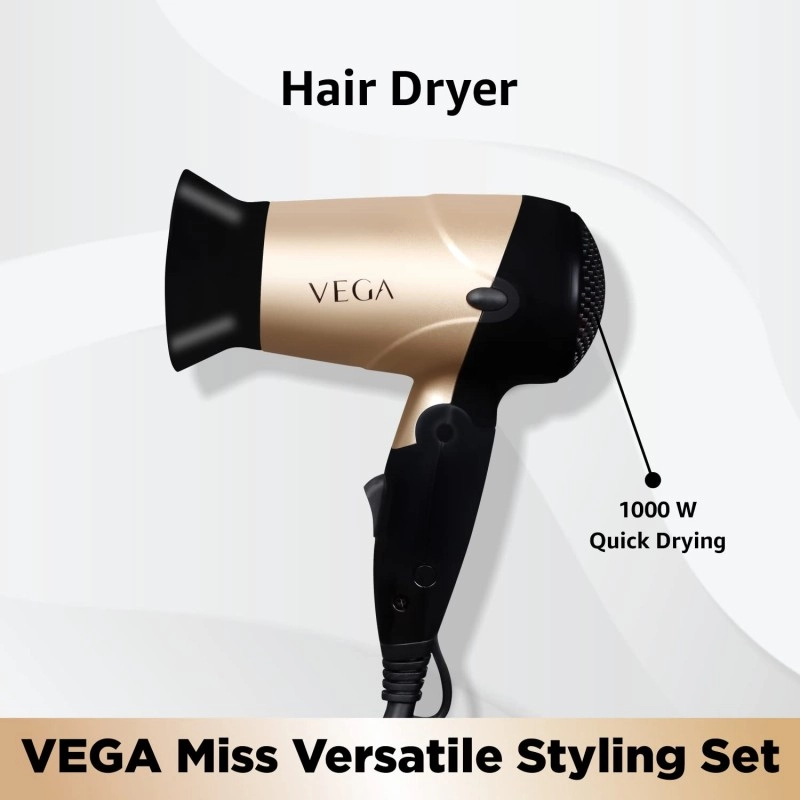 VEGA Miss Versatile Styling Set Straightener, Curler & Dryer Gift Combo (VHSS-03), Black VEGA Miss Versatile Styling Set Straightener, Curler & Dryer Gift Combo (VHSS-03), Black