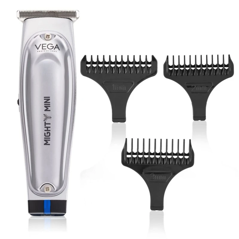 VEGA PROFESSIONAL Men Mighty Mini Hair Trimmer With Stainless Steel T-Wide Ultra Close Blade, 6500 Rpm Motor, 120 Mins Runtime, 90 Min Charging Time, Cord & Cordless Use For Salon, (Vpvht-07) VEGA PROFESSIONAL Men Mighty Mini Hair Trimmer With Stainless Steel T-Wide Ultra Close Blade, 6500 Rpm Motor, 120 Mins Runtime, 90 Min Charging Time, Cord & Cordless Use For Salon, (Vpvht-07)