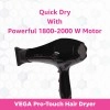 VEGA Pro Touch 1800-2000 Watts Professional Hair Dryer with 2 Detachable Nozzles (VHDP-02)- Black VEGA Pro Touch 1800-2000 Watts Professional Hair Dryer with 2 Detachable Nozzles (VHDP-02)- Black