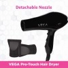 VEGA Pro Touch 1800-2000 Watts Professional Hair Dryer with 2 Detachable Nozzles (VHDP-02)- Black VEGA Pro Touch 1800-2000 Watts Professional Hair Dryer with 2 Detachable Nozzles (VHDP-02)- Black