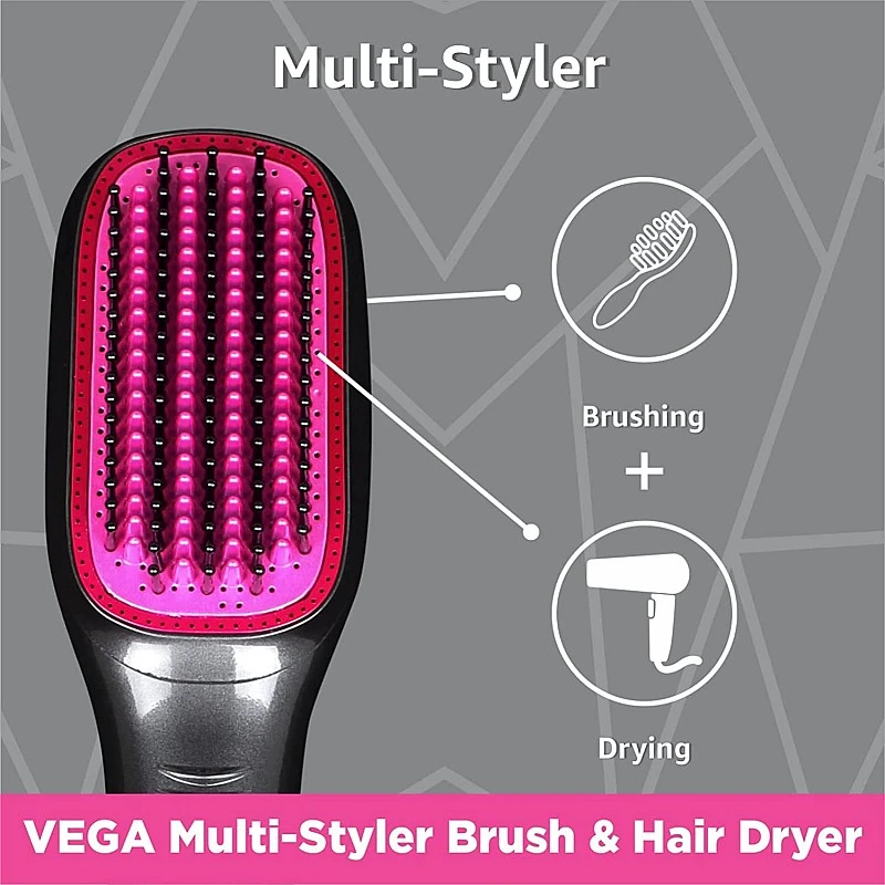 VEGA VHSD-01 2 In 1 Multi Hair Styler Brush & Dryer, 1200 Watts, Keratin Infused Coating & Anti-Static Bristles