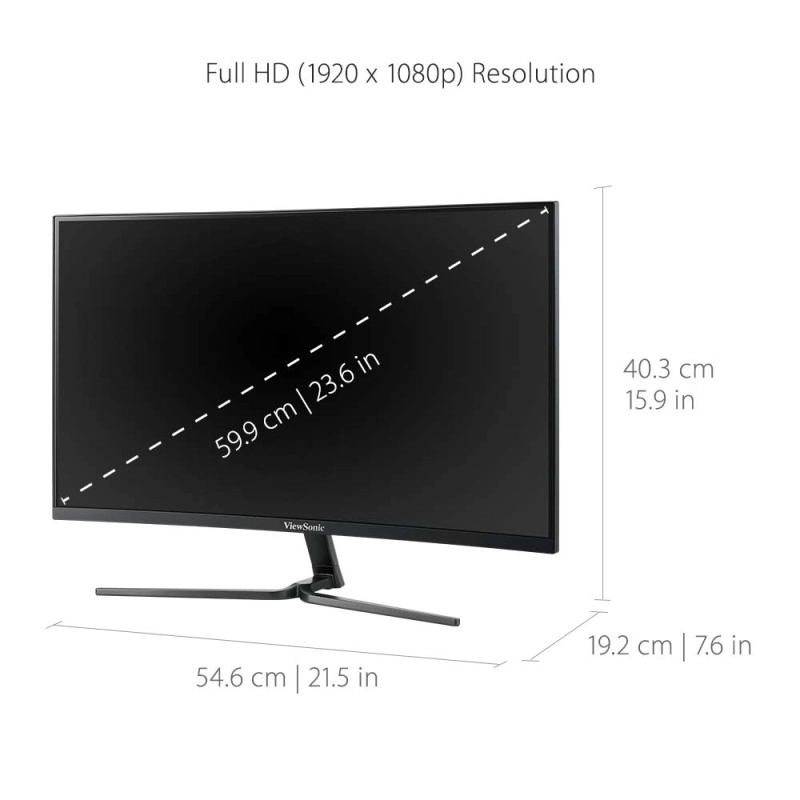 ViewSonic VX2458-C-MHD 60.96 cm 24 Inch Full HD LED 1080p 1ms Curved Gaming Monitor HDMI-DP ViewSonic VX2458-C-MHD 60.96 cm 24 Inch Full HD LED 1080p 1ms Curved Gaming Monitor HDMI-DP