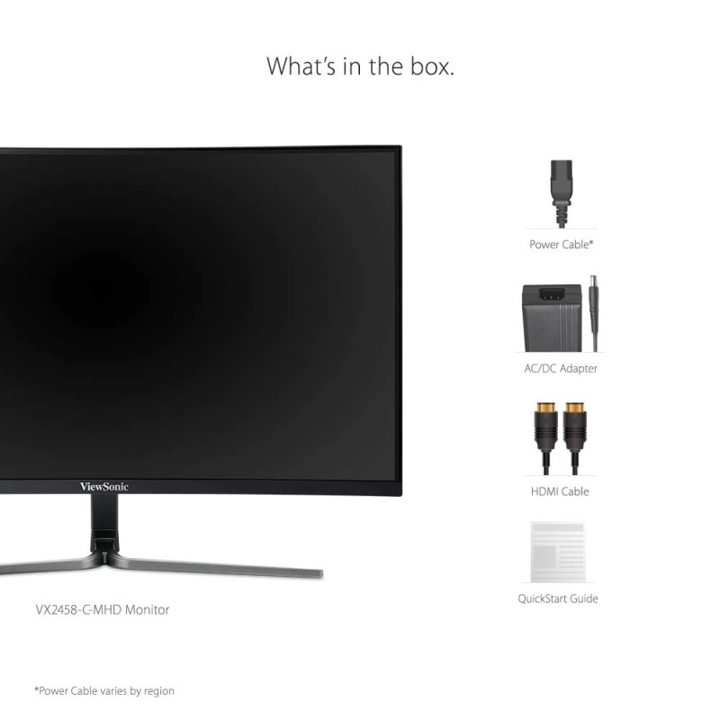ViewSonic VX2458-C-MHD 60.96 cm 24 Inch Full HD LED 1080p 1ms Curved Gaming Monitor HDMI-DP ViewSonic VX2458-C-MHD 60.96 cm 24 Inch Full HD LED 1080p 1ms Curved Gaming Monitor HDMI-DP
