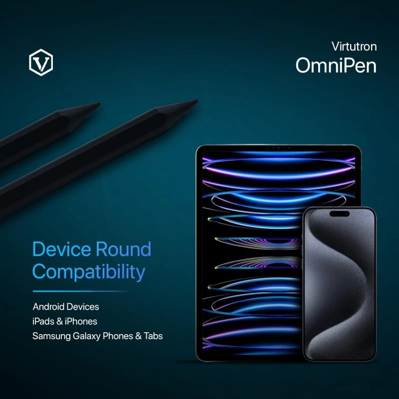 Virtutron Electronic Non-Bluetooth Universal Stylus Pen| High-Precision Digital Pencil| Compatible with iPhone, iPad, Samsung, Android, Tablet & Mobiles- White Virtutron Electronic Non-Bluetooth Universal Stylus Pen| High-Precision Digital Pencil| Compatible with iPhone, iPad, Samsung, Android, Tablet & Mobiles- White