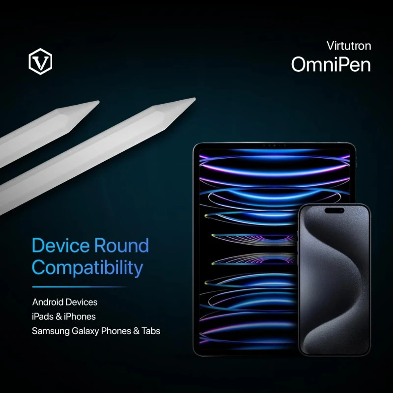 Virtutron Electronic Non-Bluetooth Universal Stylus Pen| High-Precision Digital Pencil| Compatible with iPhone, iPad, Samsung, Android, Tablet & Mobiles- White Virtutron Electronic Non-Bluetooth Universal Stylus Pen| High-Precision Digital Pencil| Compatible with iPhone, iPad, Samsung, Android, Tablet & Mobiles- White