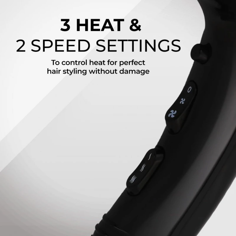 WAHL 5439-024 Super Dry Professional 2000 Watts Ionic Hair Dryer with Tourmaline Technology; 3 Heat Settings & 2 Speed Settings & Cool Shot Button; Black WAHL 5439-024 Super Dry Professional 2000 Watts Ionic Hair Dryer with Tourmaline Technology; 3 Heat Settings & 2 Speed Settings & Cool Shot Button; Black