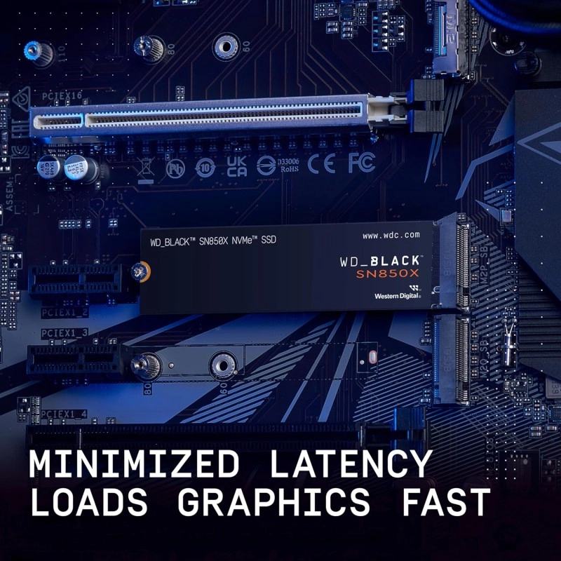Western Digital WD Black SN850X NVMe 2TB, Upto 7300MB/s R, 6600MB/s W, 5Y Warranty, PCIe Gen 4 NVMe M.2 (2280)