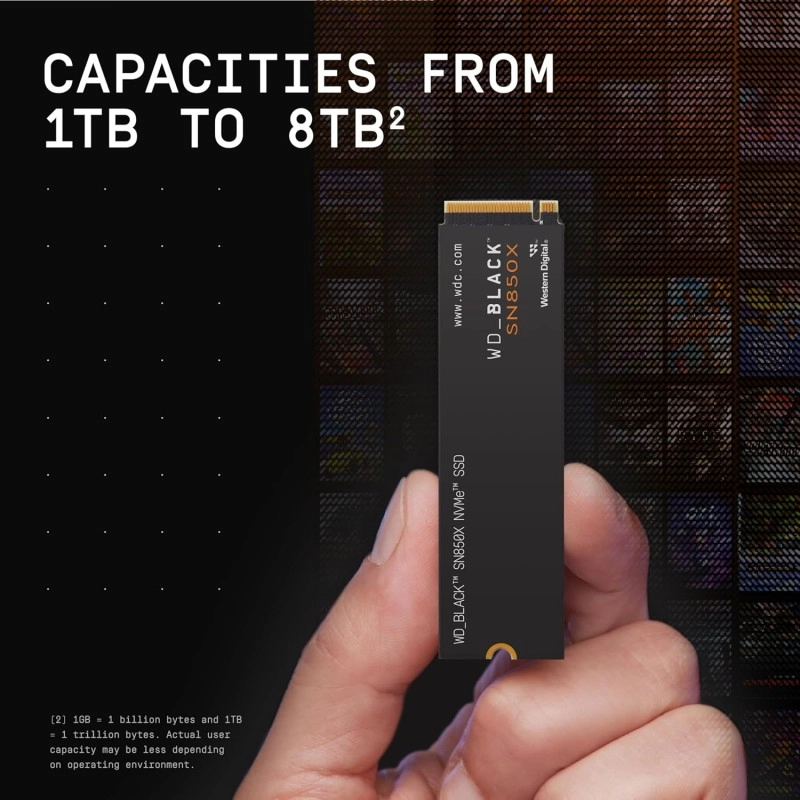 Western Digital WD Black SN850X NVMe 2TB, Upto 7300MB/s R, 6600MB/s W, 5Y Warranty, PCIe Gen 4 NVMe M.2 (2280)