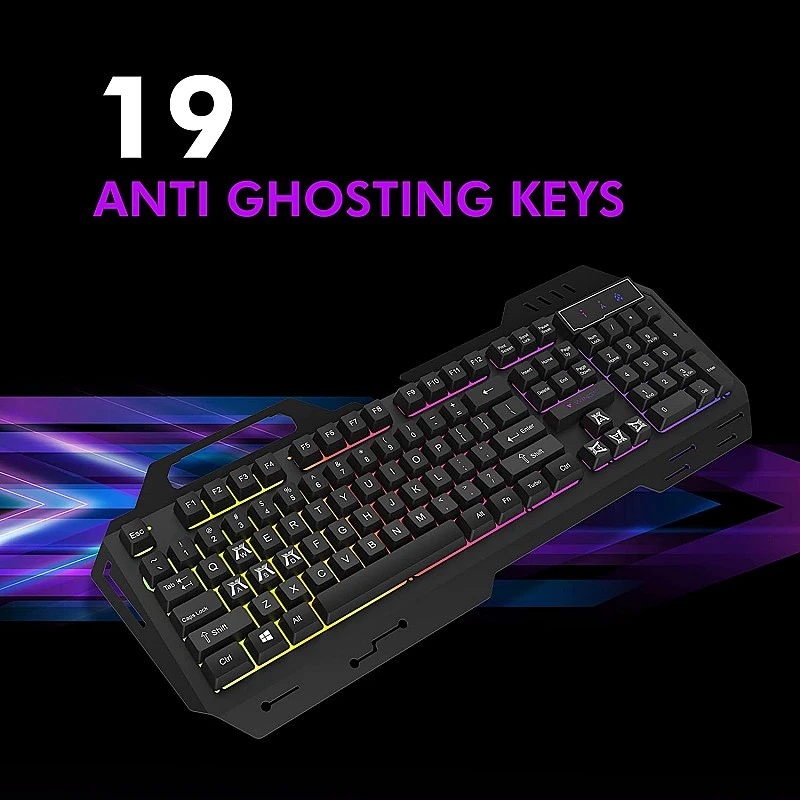 Wings grind usb-a 100 gaming keyboard with metallic casing 19 anti-ghosting key and changeable backlight black- Wings grind usb-a 100 gaming keyboard with metallic casing 19 anti-ghosting key and changeable backlight black-