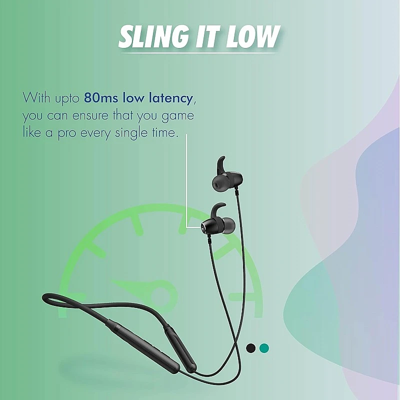 Wings Sling100, Bluetooth Wireless In Ear Earphones With Mic 5.1 Environmental Noise Cancellation, Vibration Alert 20 Hours Playtime - Black, (Wl-Sling100-Blk) Wings Sling100, Bluetooth Wireless In Ear Earphones With Mic 5.1 Environmental Noise Cancellation, Vibration Alert 20 Hours Playtime - Black, (Wl-Sling100-Blk)