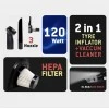 Woscherr 578 2in1 Tyre Inflator for Car & Car Vacuum Cleaner, DC12V|150 PSI Air Pump for Car Tyre|120 Watt Car Vacuum Cleaner High Power 5500PA Handheld & LED Light, Long Power Chord for Wet/Dry Use Woscherr 578 2in1 Tyre Inflator for Car & Car Vacuum Cleaner, DC12V|150 PSI Air Pump for Car Tyre|120 Watt Car Vacuum Cleaner High Power 5500PA Handheld & LED Light, Long Power Chord for Wet/Dry Use