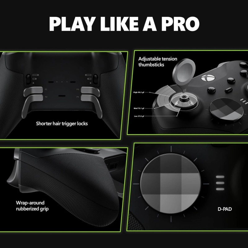 Xbox Elite Series 2 Core Wireless Gaming Controller – Black – Xbox Series X|S, Xbox One, Windows PC, Android, and iOS