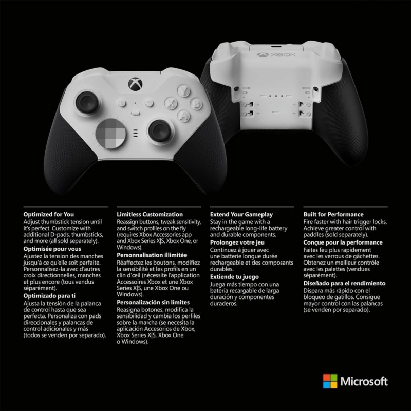 Xbox Elite Series 2 Core Wireless Gaming Controller – Black – Xbox Series X|S, Xbox One, Windows PC, Android, and iOS