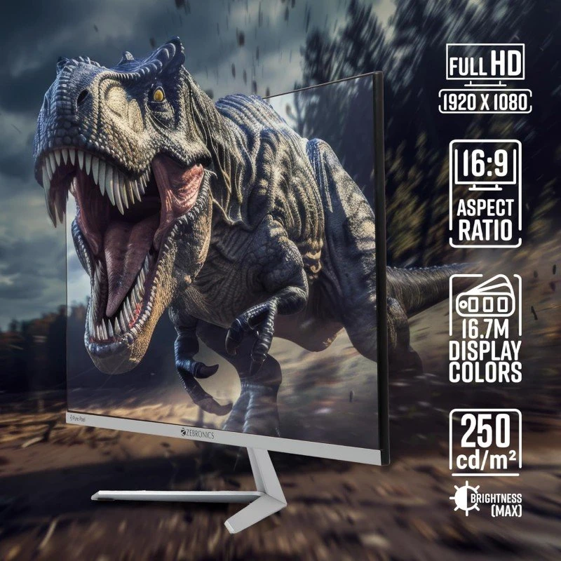 ZEBRONICS A24FHD LED Monitor, 24 inch (60.96cm), 250 nits, 100Hz, Slim Design, FHD, 1080p, Wall Mountable, HDMI, VGA, Ultra Slim Bezel, Metal stand, Built-in Speakers- ZEBRONICS A24FHD LED Monitor, 24 inch (60.96cm), 250 nits, 100Hz, Slim Design, FHD, 1080p, Wall Mountable, HDMI, VGA, Ultra Slim Bezel, Metal stand, Built-in Speakers-