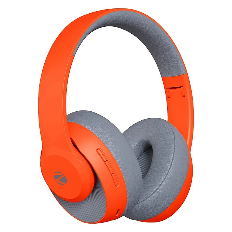 ZEBRONICS Zeb-DUKE1 Wireless 5.0 Headphone with 34Hrs* Battery Backup, Dual Pairing, Media & Volume Control h mic (Orange with Grey) ZEBRONICS Zeb-DUKE1 Wireless 5.0 Headphone with 34Hrs* Battery Backup, Dual Pairing, Media & Volume Control h mic (Orange with Grey)
