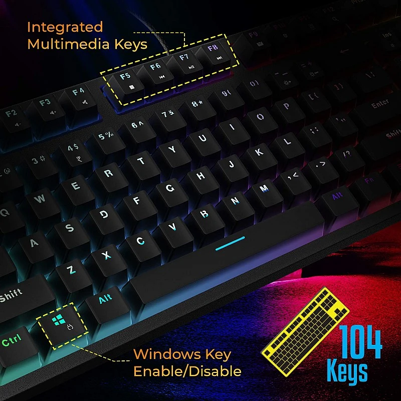 Zebronics Zeb-Max Plus V2 Premium Mechanical Keyboard with 104 Tactile Switch Keys Zebronics Zeb-Max Plus V2 Premium Mechanical Keyboard with 104 Tactile Switch Keys