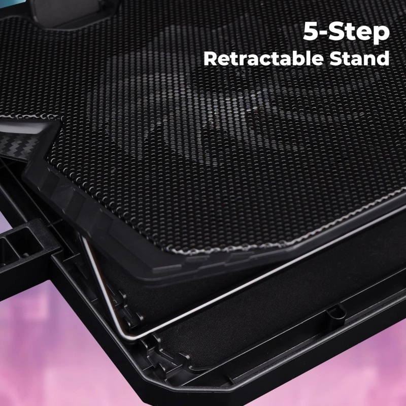 Zebronics NC5500D Powerful Laptop Cooler with Dual 125mm Fans, Silent Operation, Adjustable Fan Speed, Display, Controls, USB, 5 Step Retractable Stand and Mobile Holder Zebronics NC5500D Powerful Laptop Cooler with Dual 125mm Fans, Silent Operation, Adjustable Fan Speed, Display, Controls, USB, 5 Step Retractable Stand and Mobile Holder