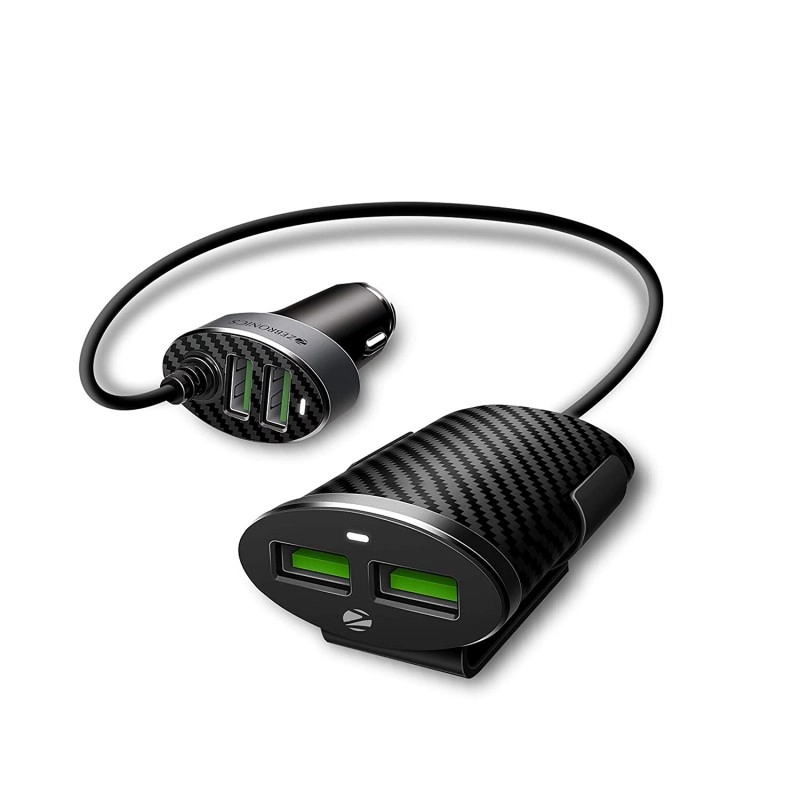Zebronics ZEB-CC514AE Dual Port Front Back seat car Charger That Comes with Fast Charge Zebronics ZEB-CC514AE Dual Port Front Back seat car Charger That Comes with Fast Charge