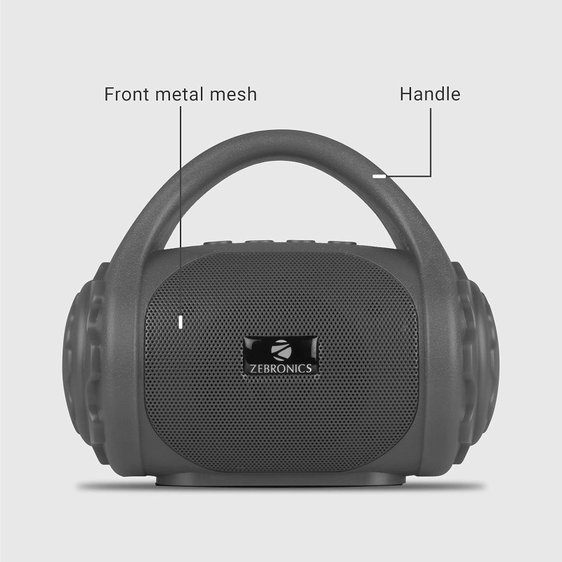 Zebronics ZEB-COUNTY 3W Wireless Bluetooth Portable Speaker With Supporting Carry Handle, USB, SD Card, AUX, FM & Call Function. (Black)