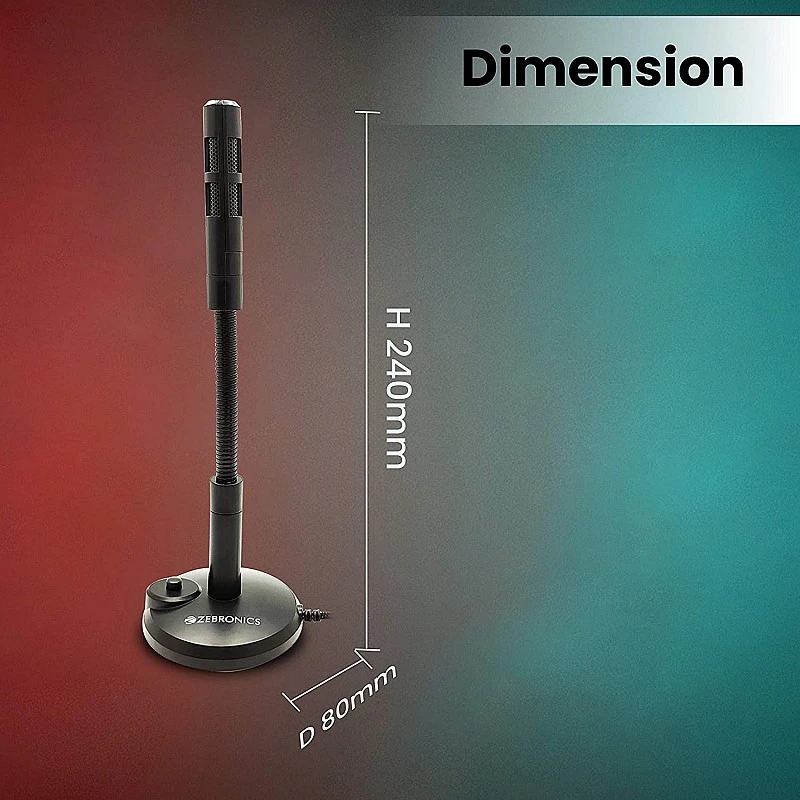 Zebronics ZEB-SM600 PRO Omnidirectional Desktop Microphone, 3.5mm Connector, Flexible Design, 2 Meter Braided Cable Zebronics ZEB-SM600 PRO Omnidirectional Desktop Microphone, 3.5mm Connector, Flexible Design, 2 Meter Braided Cable