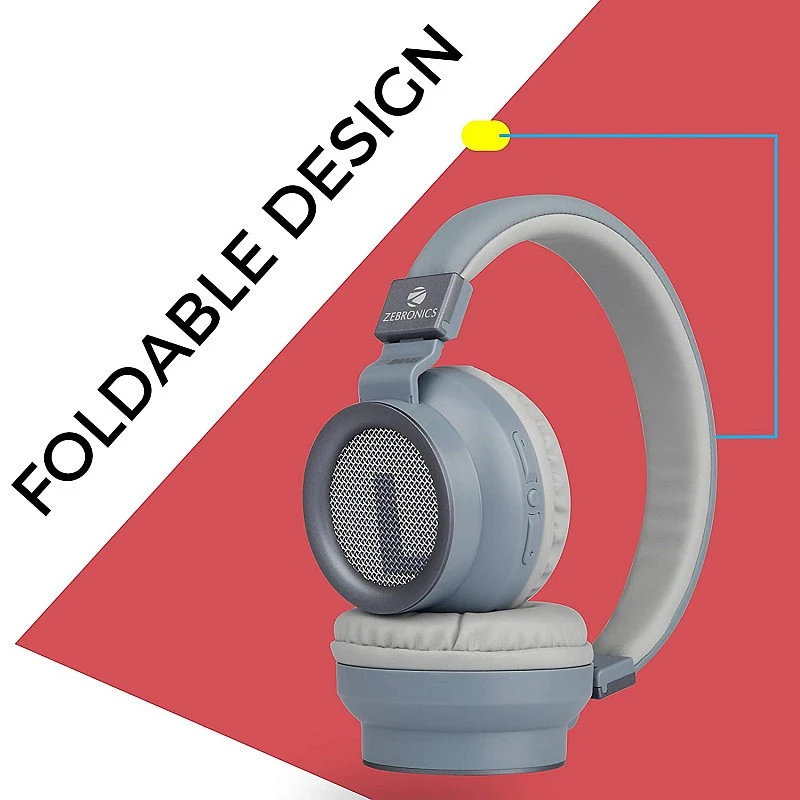 Zebronics Zeb-Bang Bluetooth Wireless Over Ear Headphones with Mic (Orange) Zebronics Zeb-Bang Bluetooth Wireless Over Ear Headphones with Mic (Orange)