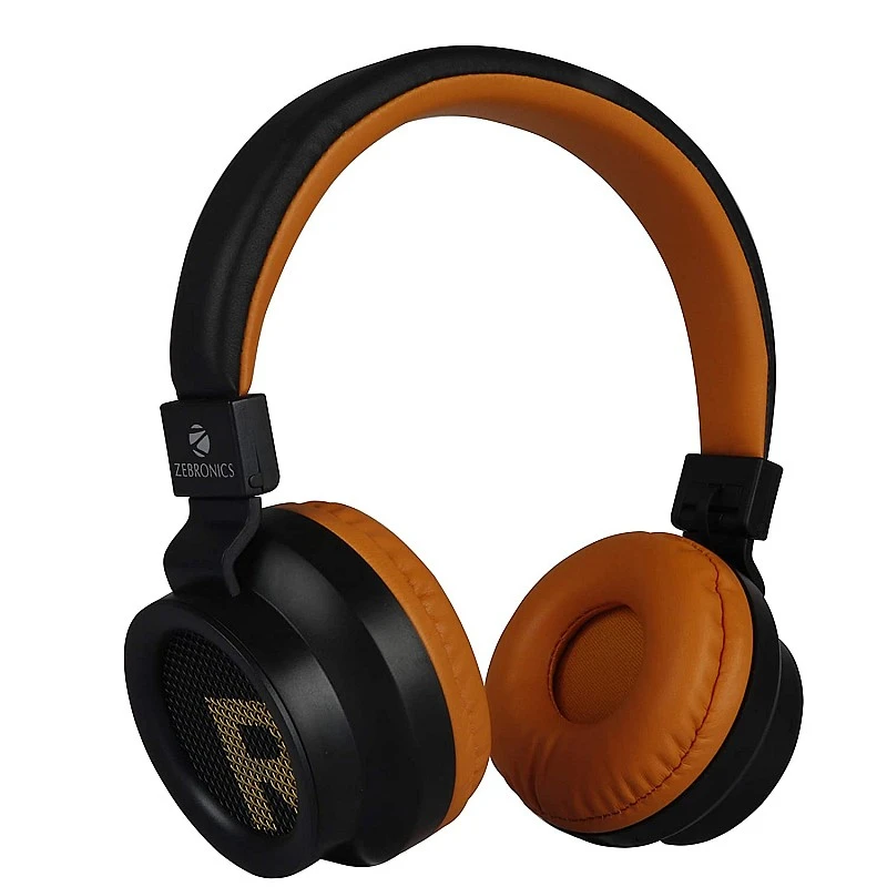 Zebronics Zeb-Bang Bluetooth Wireless Over Ear Headphones with Mic (Orange) Zebronics Zeb-Bang Bluetooth Wireless Over Ear Headphones with Mic (Orange)