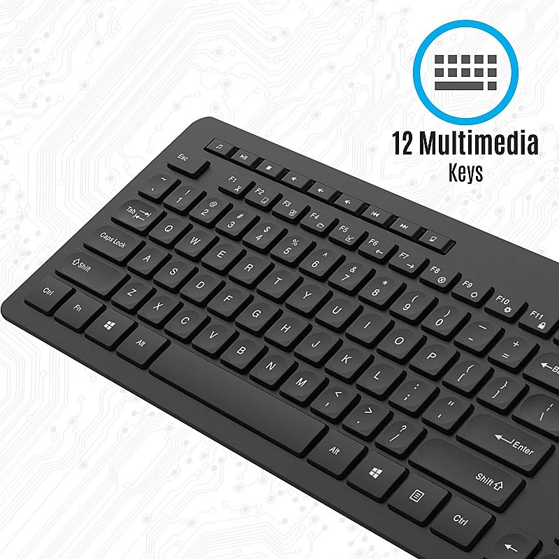 Zebronics Zeb-Companion 500 2.4GHz Wireless Keyboard & Mouse Combo, USB Nano Receiver, Chiclet Keys, Ultra Silent, Power On/Off Switch Zebronics Zeb-Companion 500 2.4GHz Wireless Keyboard & Mouse Combo, USB Nano Receiver, Chiclet Keys, Ultra Silent, Power On/Off Switch