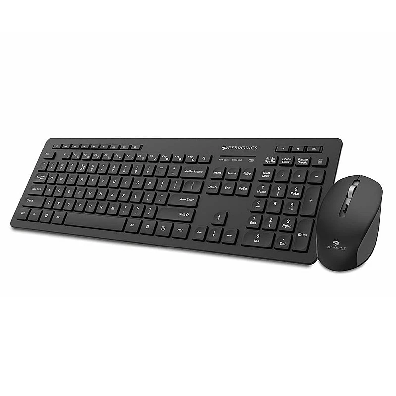 Zebronics Zeb-Companion 500 2.4GHz Wireless Keyboard & Mouse Combo, USB Nano Receiver, Chiclet Keys, Ultra Silent, Power On/Off Switch Zebronics Zeb-Companion 500 2.4GHz Wireless Keyboard & Mouse Combo, USB Nano Receiver, Chiclet Keys, Ultra Silent, Power On/Off Switch