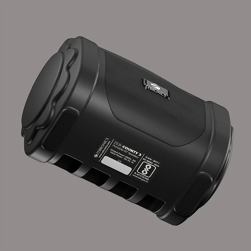 Zebronics Zeb-County 3 Portable Wireless Speaker Supporting Bluetooth FM Radio Call Function Black Zebronics Zeb-County 3 Portable Wireless Speaker Supporting Bluetooth FM Radio Call Function Black