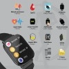 Zebronics Zeb-FIT5220CH Smart Fitness Watch, 2.5D Curved Glass 4.4cm Large Square Display Metal Body HR Monitor (Black)