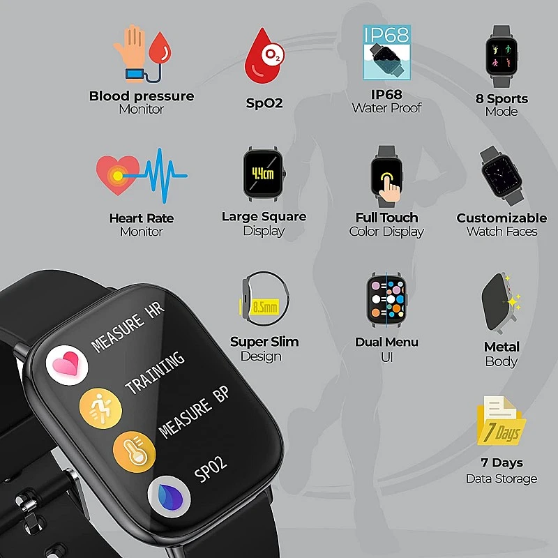 Zebronics Zeb-FIT5220CH Smart Fitness Watch (Black) Zebronics Zeb-FIT5220CH Smart Fitness Watch (Black)
