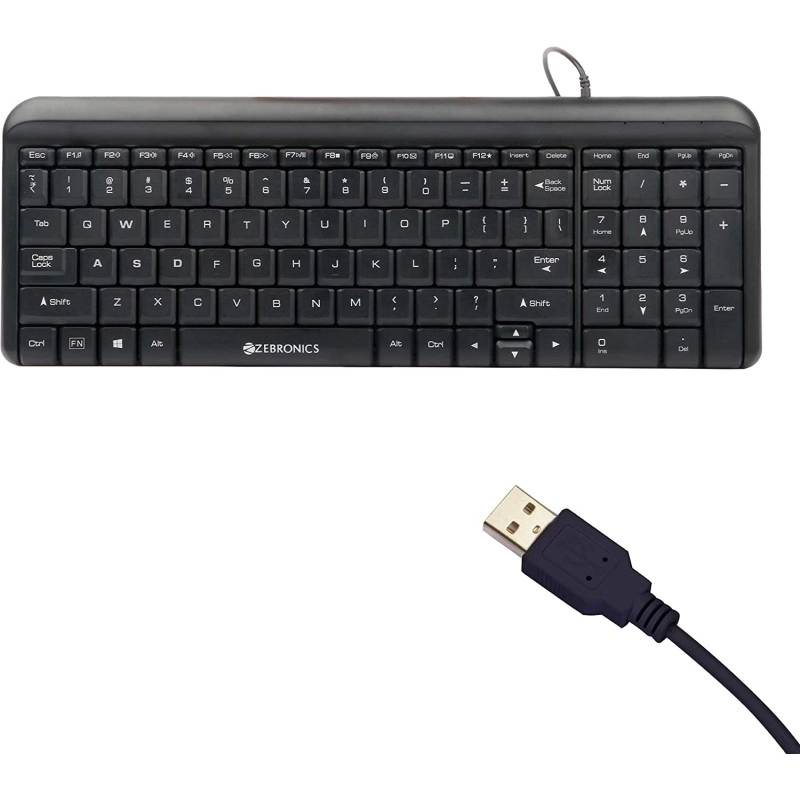 Zebronics Zeb-Glide USB Wired Multimedia Keyboard for PC/Laptop Gold Plated USB Connector Zebronics Zeb-Glide USB Wired Multimedia Keyboard for PC/Laptop Gold Plated USB Connector