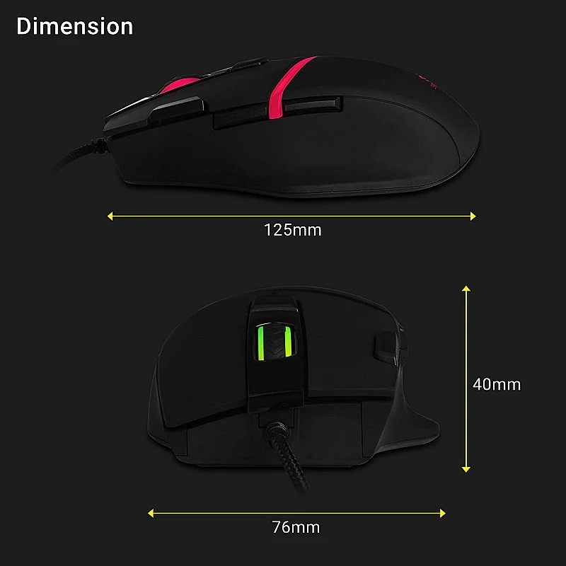 Zebronics Zeb Tempest - Premium USB Gaming Mouse with 7 Buttons, Upto 3200 DPI, RGB LED Modes and 1.8 Metre Braided Cable Zebronics Zeb Tempest - Premium USB Gaming Mouse with 7 Buttons, Upto 3200 DPI, RGB LED Modes and 1.8 Metre Braided Cable