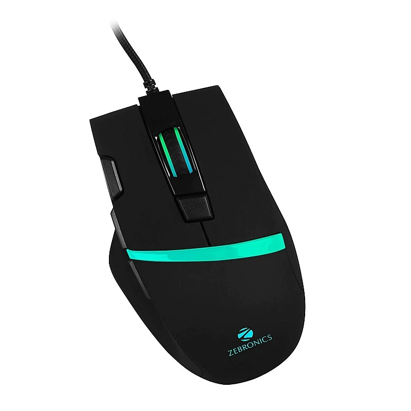 Zebronics Zeb Tempest - Premium USB Gaming Mouse with 7 Buttons, Upto 3200 DPI, RGB LED Modes and 1.8 Metre Braided Cable Zebronics Zeb Tempest - Premium USB Gaming Mouse with 7 Buttons, Upto 3200 DPI, RGB LED Modes and 1.8 Metre Braided Cable
