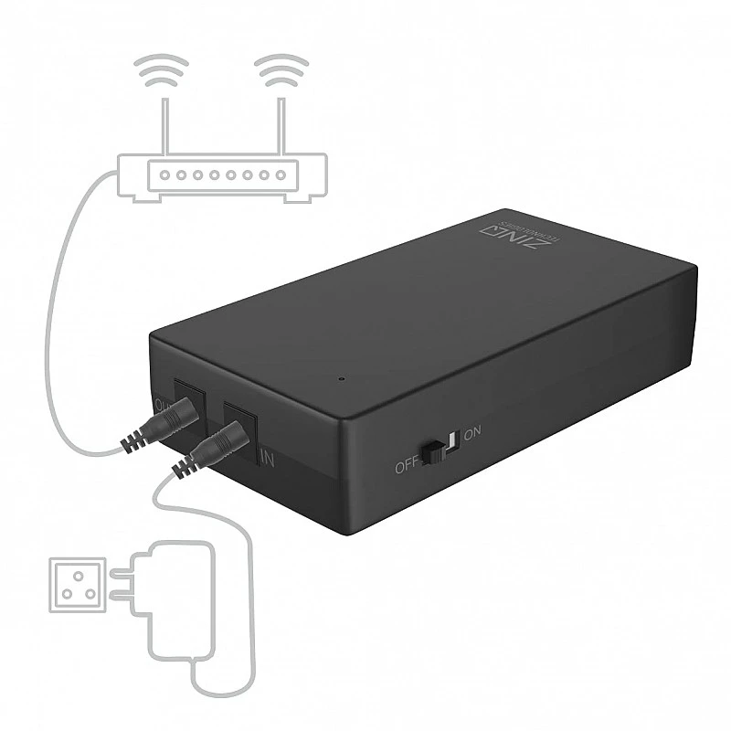Zinq 12V 2A UPS for Router, Intercom, CCTV, Set-top Box with Upto 4 Hours Power Backup ZQ-6600 (Black) Zinq 12V 2A UPS for Router, Intercom, CCTV, Set-top Box with Upto 4 Hours Power Backup ZQ-6600 (Black)