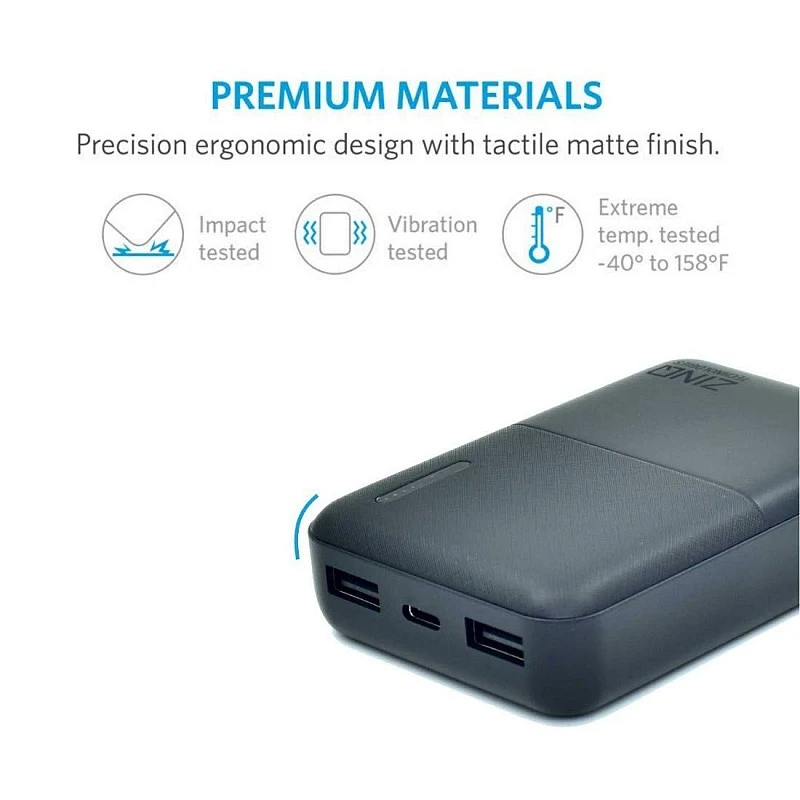 Zinq Technologies 10000mAh Li-Polymer Power Bank with 18W QC 3.0 Quick Charge Z10KP (Black) Zinq Technologies 10000mAh Li-Polymer Power Bank with 18W QC 3.0 Quick Charge Z10KP (Black)